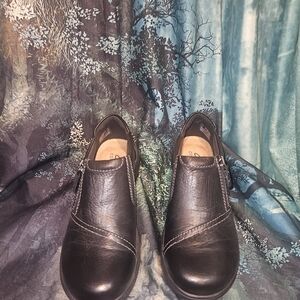 Clarks Black Leather Mules Size 6